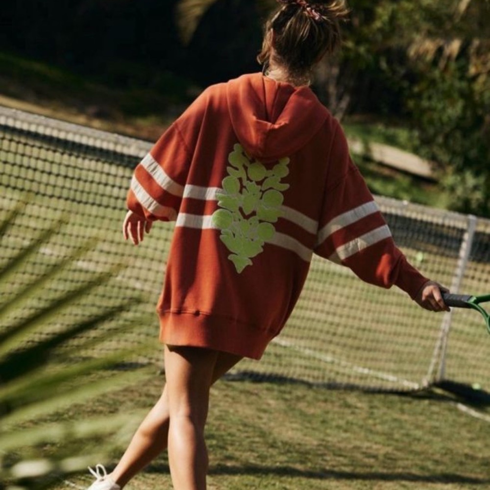 NWT Free People At My Best Chenille Logo Hoodie